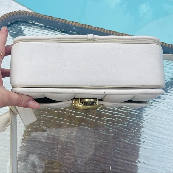 Coach Studio Chalk White Quilted Leather Brass Hardware Shoulder Bag Crossbody - Picture 9 of 15